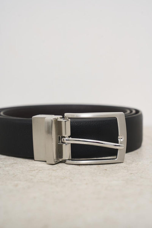 Black reversible men's belt - 2