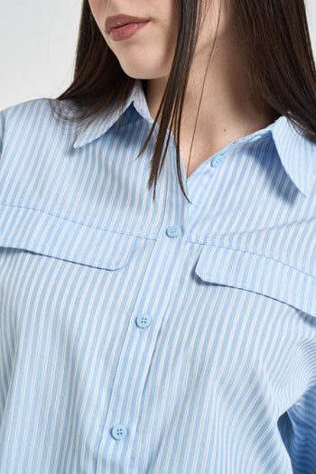 Camicia donna a righe azzurre - 3