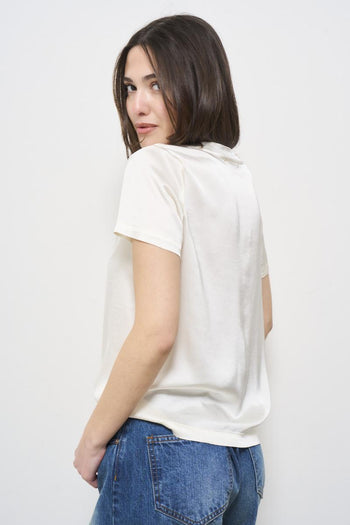 Women's white crew neck t-shirt - 5