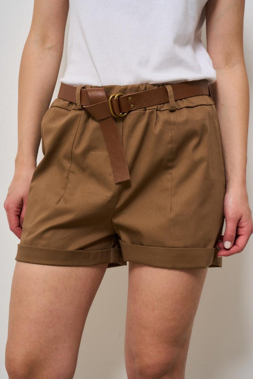 Shorts donna marrone - 2