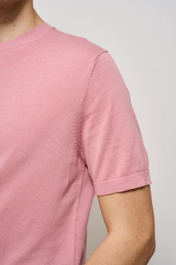 T-shirt uomo in maglia rosa - 3