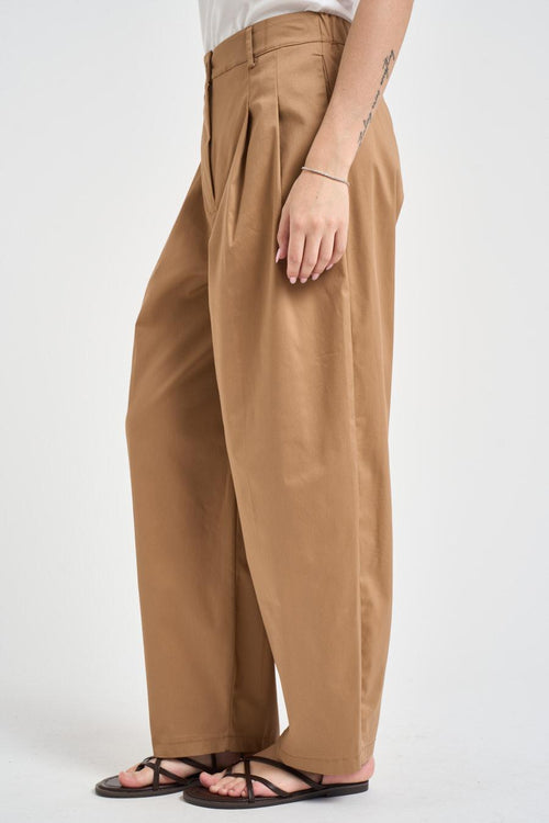 Pantalone donna carrot fit cammello - 2