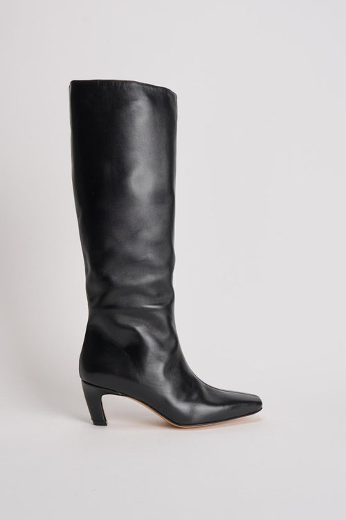 Stivale donna in pelle nero