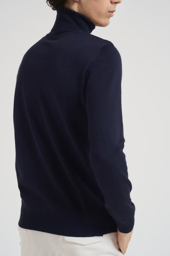 Dolcevita uomo a treccia blu - 3