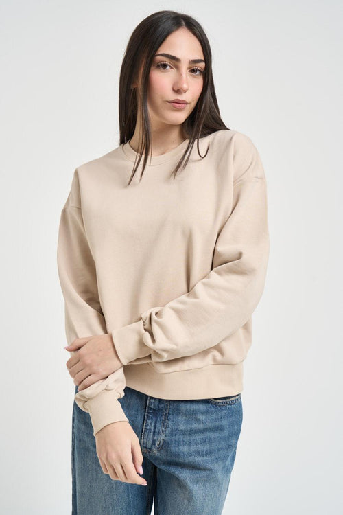 Felpa donna girocollo avorio