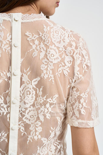 Top donna in pizzo panna - 5