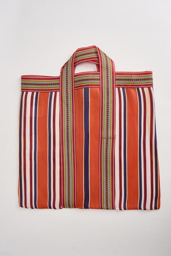 Shopper donna a righe multicolor arancione - 3