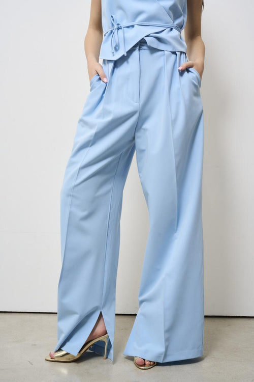 Pantalone donna celeste a palazzo - 2