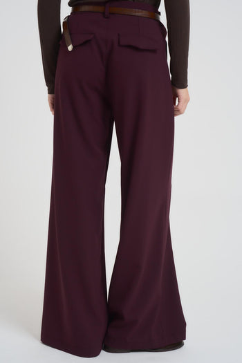 Pantalone donna a palazzo bordeaux - 3