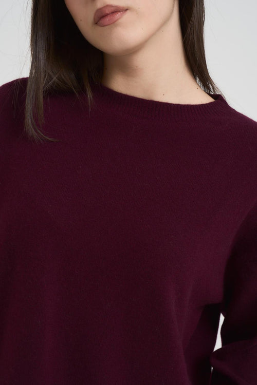 Maglia donna girocollo bordeaux - 2