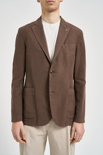 Giacca uomo in cotone marrone - 7