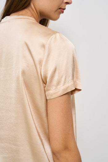 T-shirt donna girocollo champagne - 6