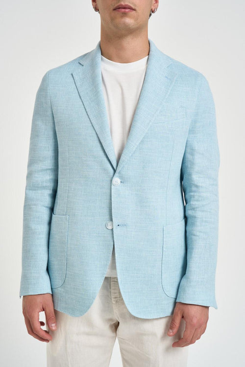 Giacca uomo effetto mélange azzurra - 2
