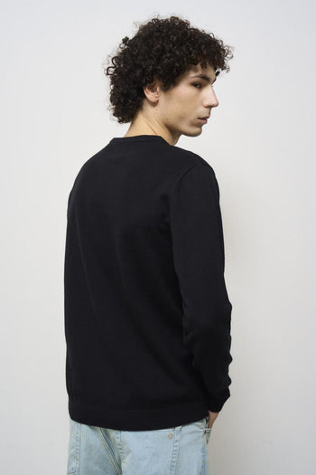 Men's blue crew neck sweater - 4