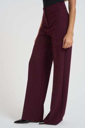 Pantalone donna dritto bordeaux - 3