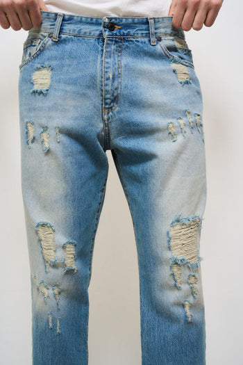 Jeans uomo regular con rotture - 6