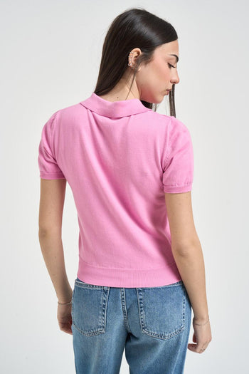 Polo donna in maglia rosa - 3