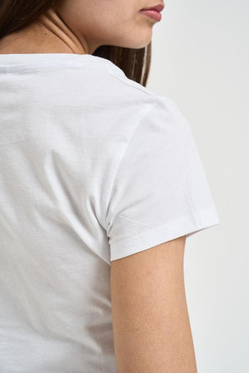 T-shirt donna girocollo bianca - 4
