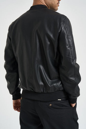 Giubbotto uomo ecopelle nero - 5
