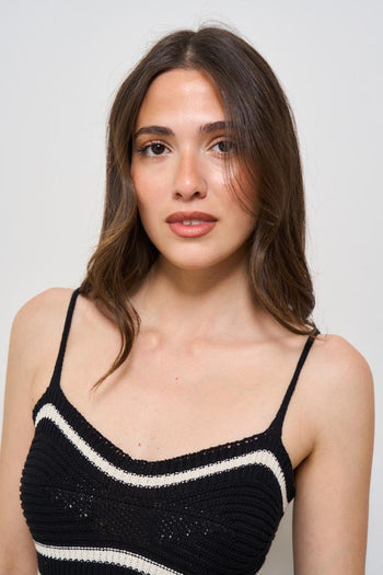 Abito donna lungo crochet nero - 5