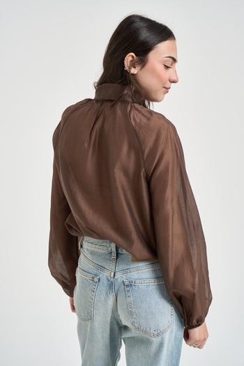 Blusa donna con fiocco moro - 3
