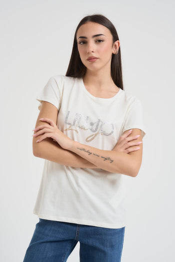 T-shirt maniche corte donna bianca - 3