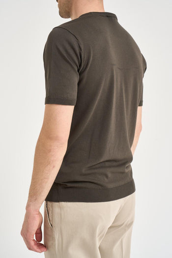 T-shirt uomo in maglia verde militare - 4