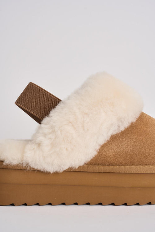 Slipper donna platform cammello - 2