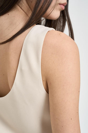 Top donna girocollo panna - 5