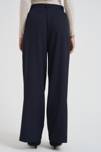 Pantalone donna con pinces blu - 4