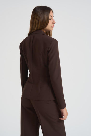Giacca donna monopetto marrone - 7