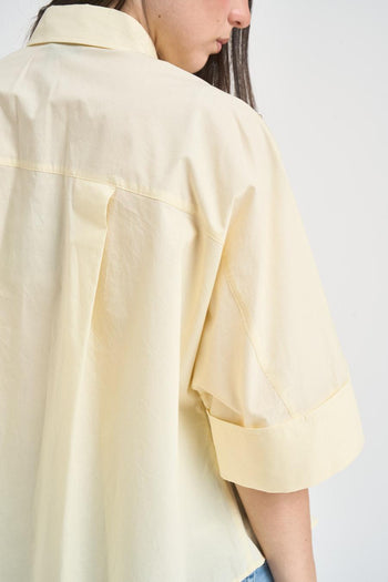 Camicia donna con strass giallo pastello - 4