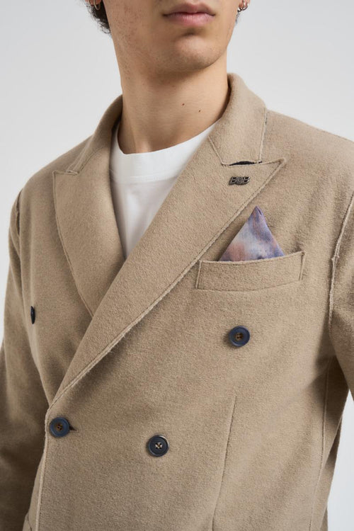 Giacca uomo in maglia beige - 2