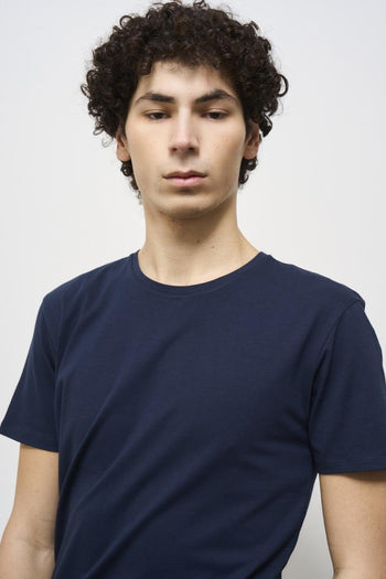 Men's blue crew neck t-shirt - 3