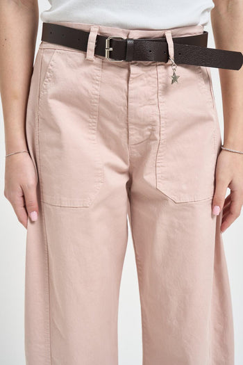 Pantalone donna carrot fit rosa cipria - 4