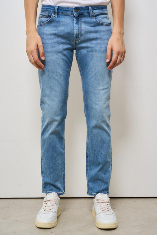 Jeans uomo regular in denim medio