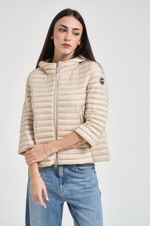Piumino donna manica 3/4 beige
