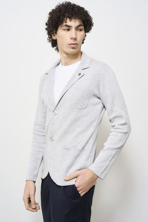 Giacca uomo in maglia grigia - 2