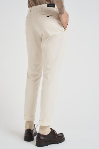 Pantalone uomo con pences panna - 4