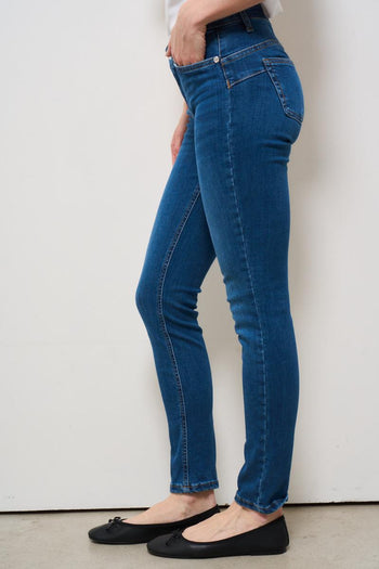 Jeans donna skinny in denim scuro - 3