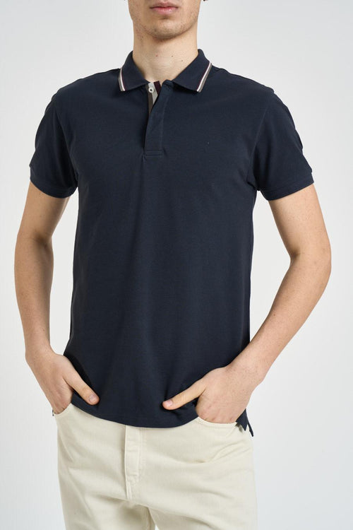 Polo uomo piqué blu notte
