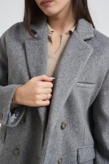 Giacca donna doppiopetto grigia - 4