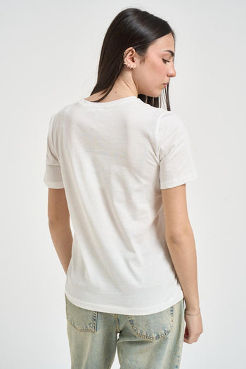 T-shirt donna girocollo bianca - 3