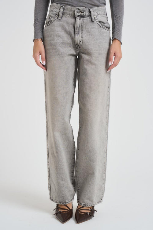 Jeans donna Baggy Dad in denim grigio