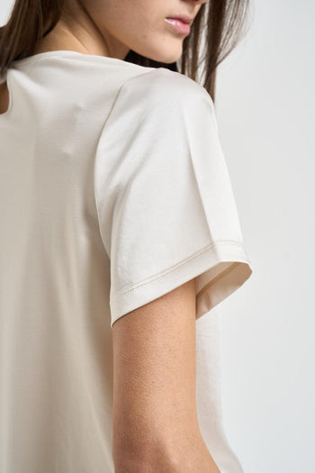 T-shirt donna satinata bianca - 4
