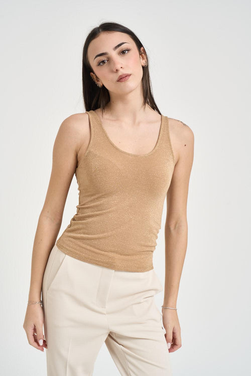 Top donna in lurex oro