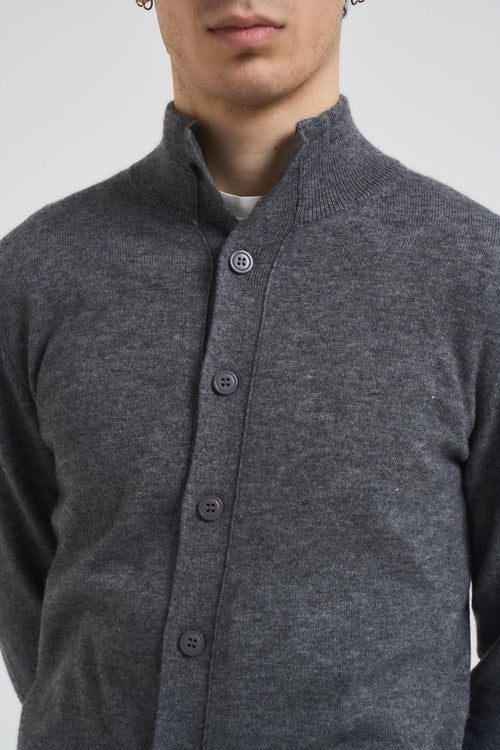 Cardigan uomo mezzo collo grigio - 2
