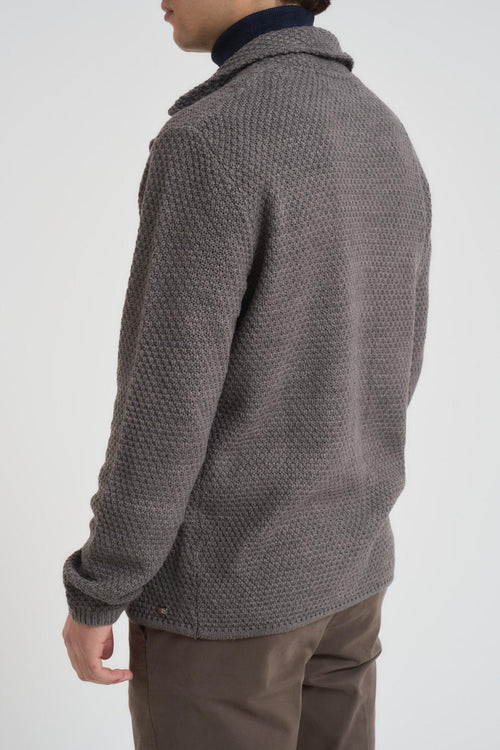 Giacca uomo in maglia grigia - 2