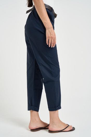 Pantalone donna a gamba dritta blu - 5