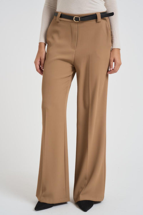 Pantalone donna flare cammello - 2